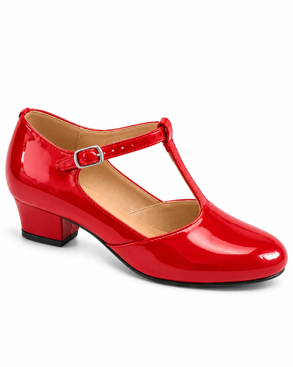 Sapato Boneca Feminino para Dança Salto 3 cm Pra Dança · Vermelho Verniz · 126 — foto do produto