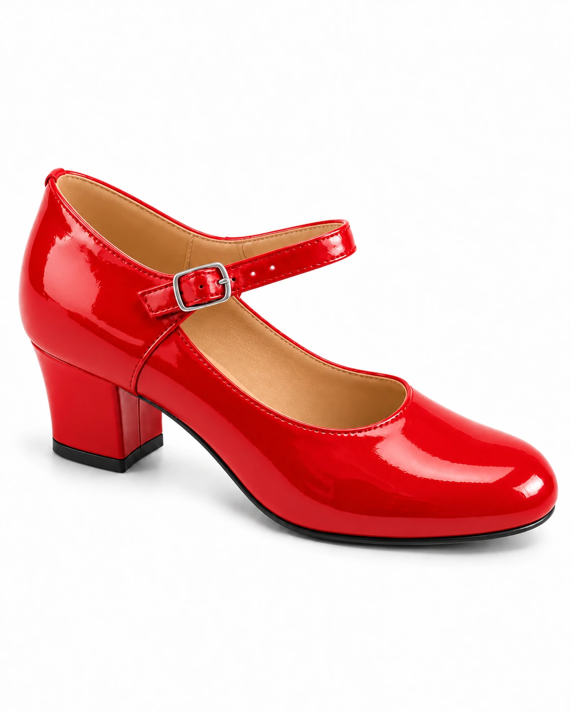 Sapato Boneca Feminino para Dança Salto 5 cm Pra Dança · Vermelho Verniz · 135 — foto do produto