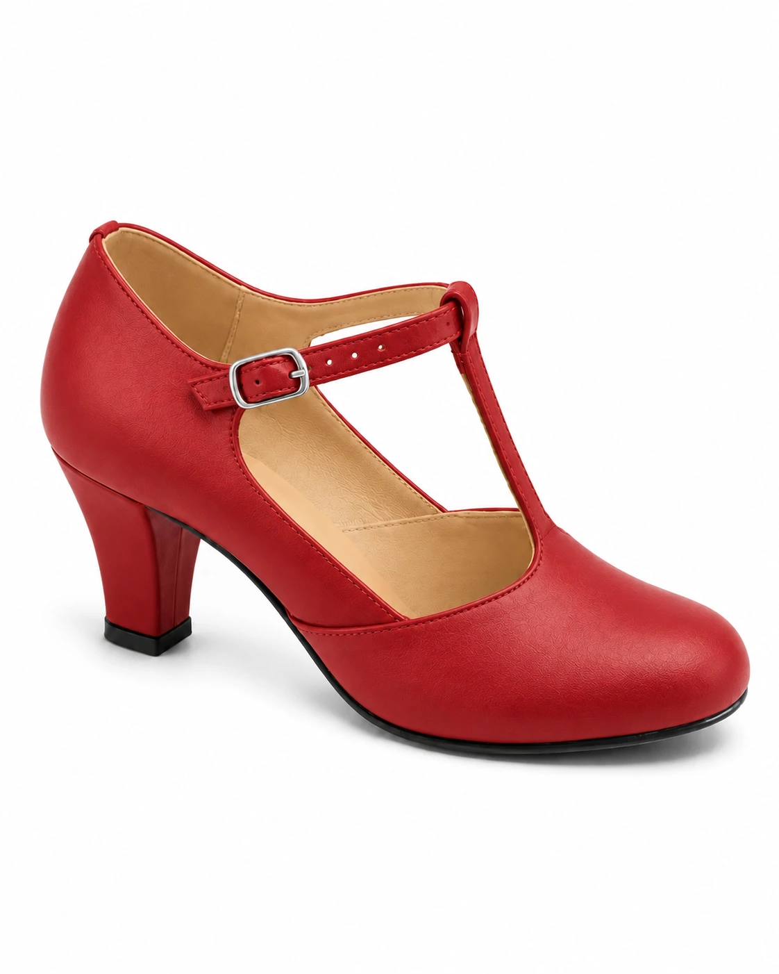 Sapato Boneca Feminino para Dança Salto 7 cm Pra Dança · Vermelho · 166 — foto do produto