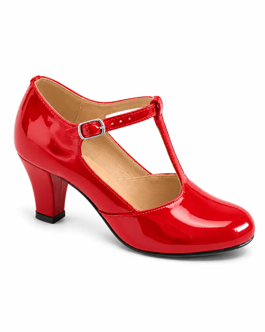 Sapato Boneca Feminino para Dança Salto 7 cm Pra Dança · Vermelho Verniz · 166 — foto do produto