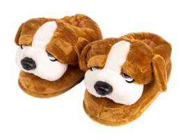 Pantufa Cão SB 3D Fênix · Caramelo e branco · 12006