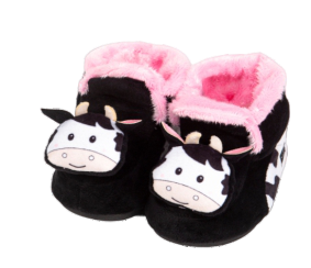 Pantufa Bebê Vaquinha 2D Fênix · Preto e branco · 25259