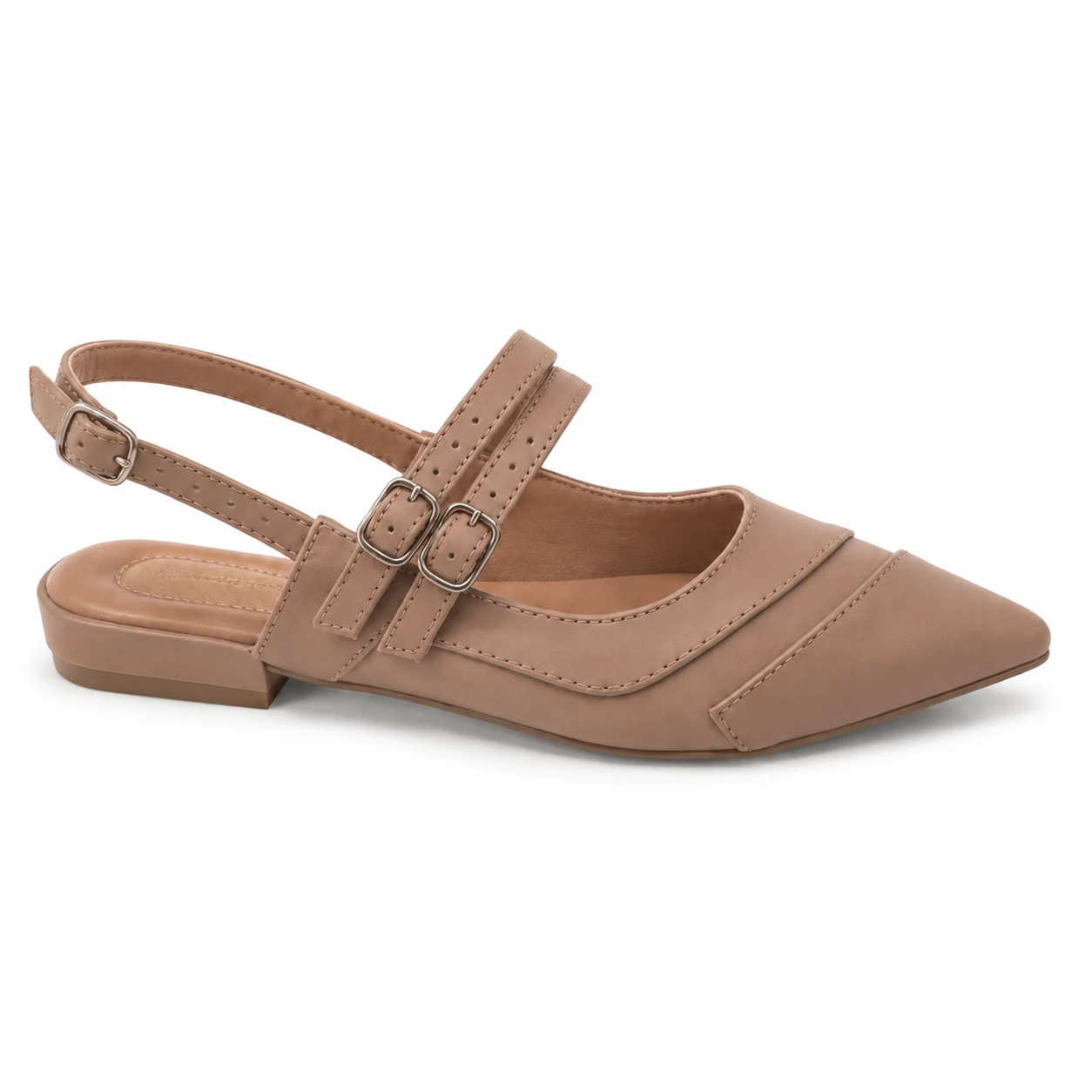 Sapatilha Slingback Duas Fivelas Gaturama · Nude · 20280