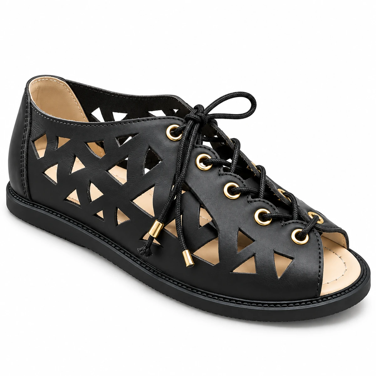 Sandália Gladiadora Greicy · Preto · 049
