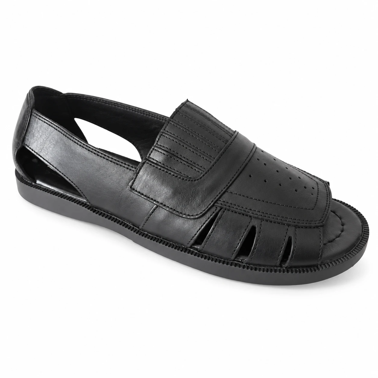 Sandália Costuras Paralelas Greicy · Preto · 335