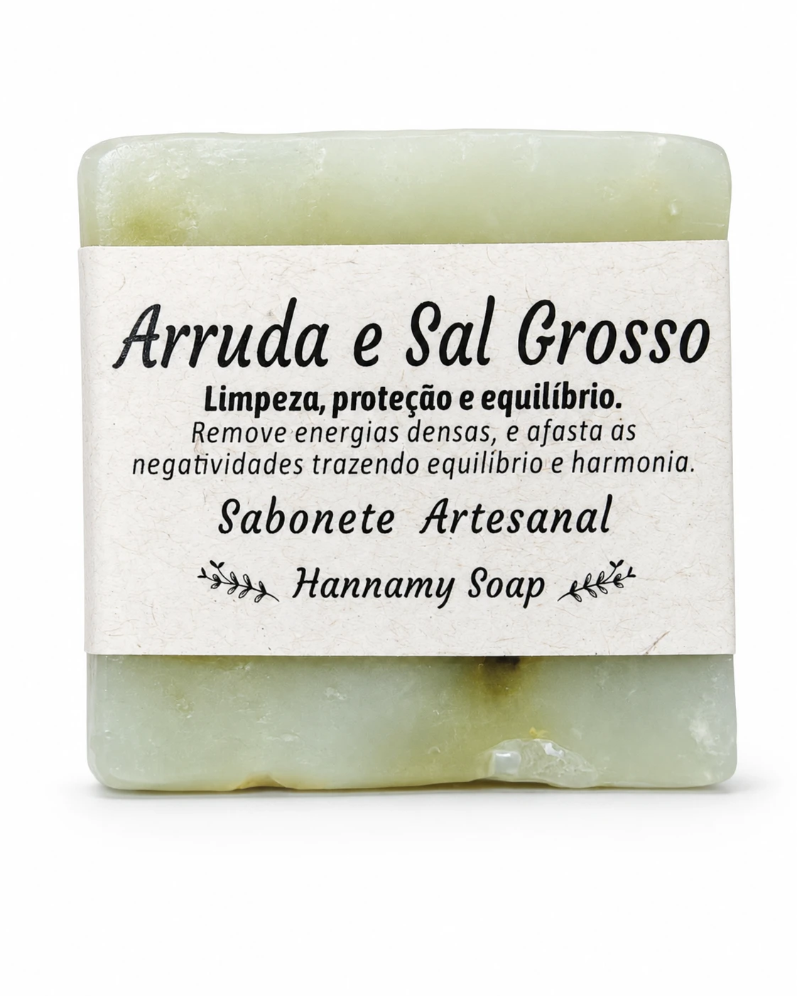 Sabonete artesanal 90 g Hannamy Soap · Arruda e Sal grosso — foto do produto