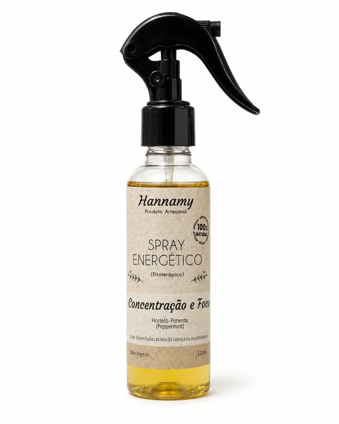 Spray aromático 120 ml Hannamy Soap · Concentração e Foco — foto do produto