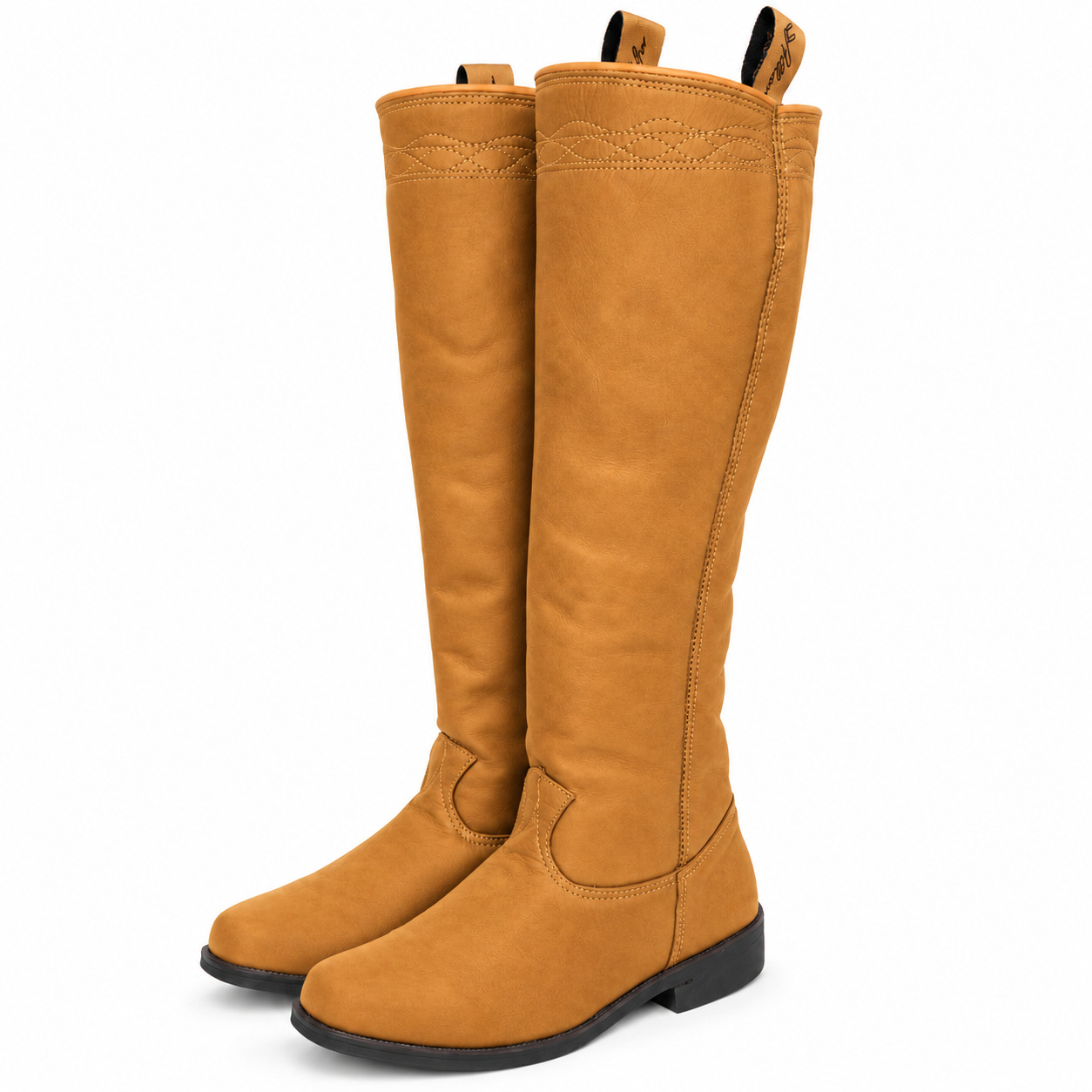 Bota Ginete em Couro Nobuck Sola Injetada Tipo Gel Tiro de Laço · Nobuck Caramelo · 208 — foto do produto
