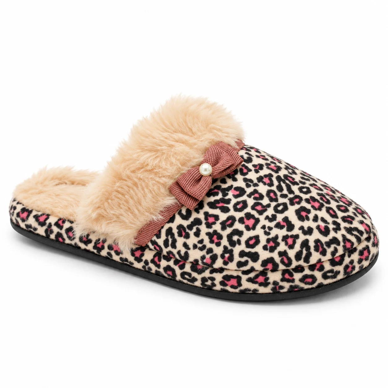 Pantufa Feminina em Tecido Katurê · Oncinha rosa nude · 403 — foto do produto