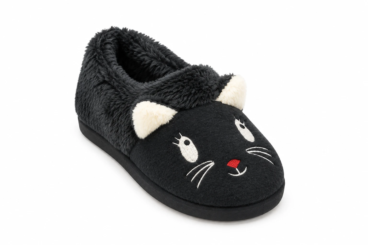 Pantufa Infantil Gatinho Katurê · Preto com Creme · 508 — foto do produto