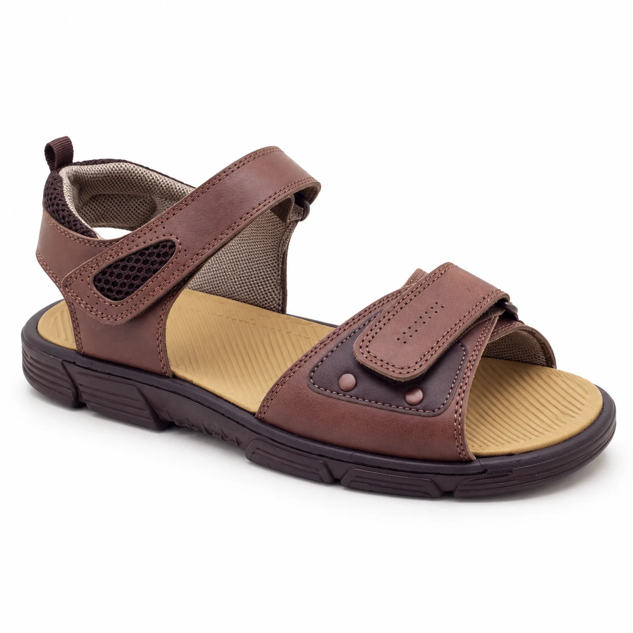 Sandália Masculina em Couro Vudalfor · Café · 1708