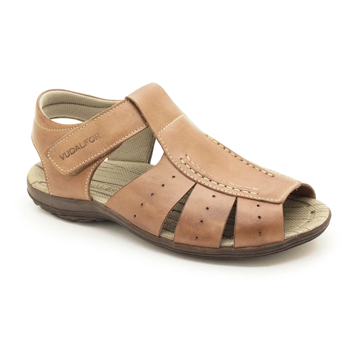 Sandália Masculina em Couro Vudalfor · Havana · 7755
