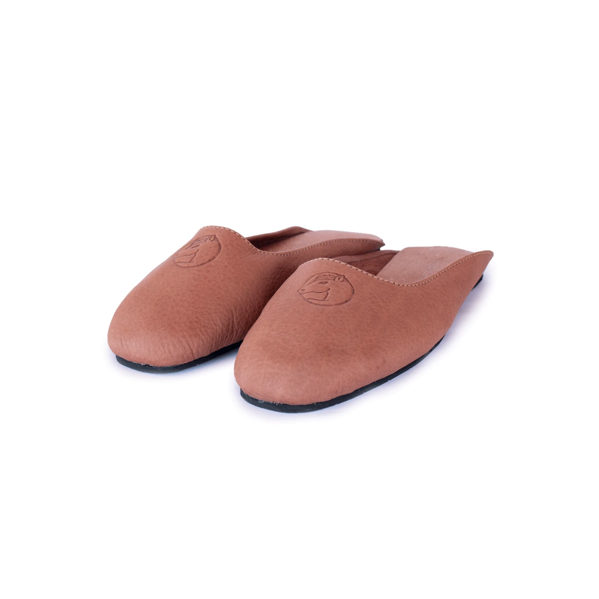 Chinelo Unissex em Couro Tiro de Laço · Marrom · 100